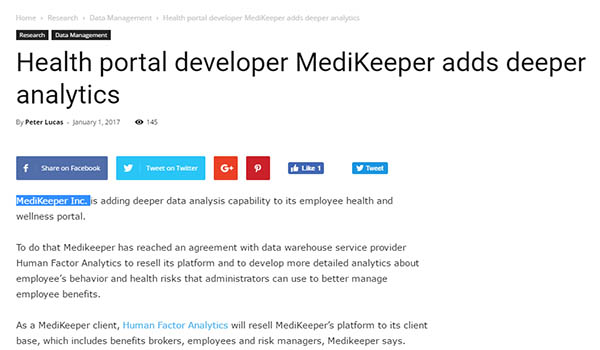 MediKeeper announcers deeper analytics